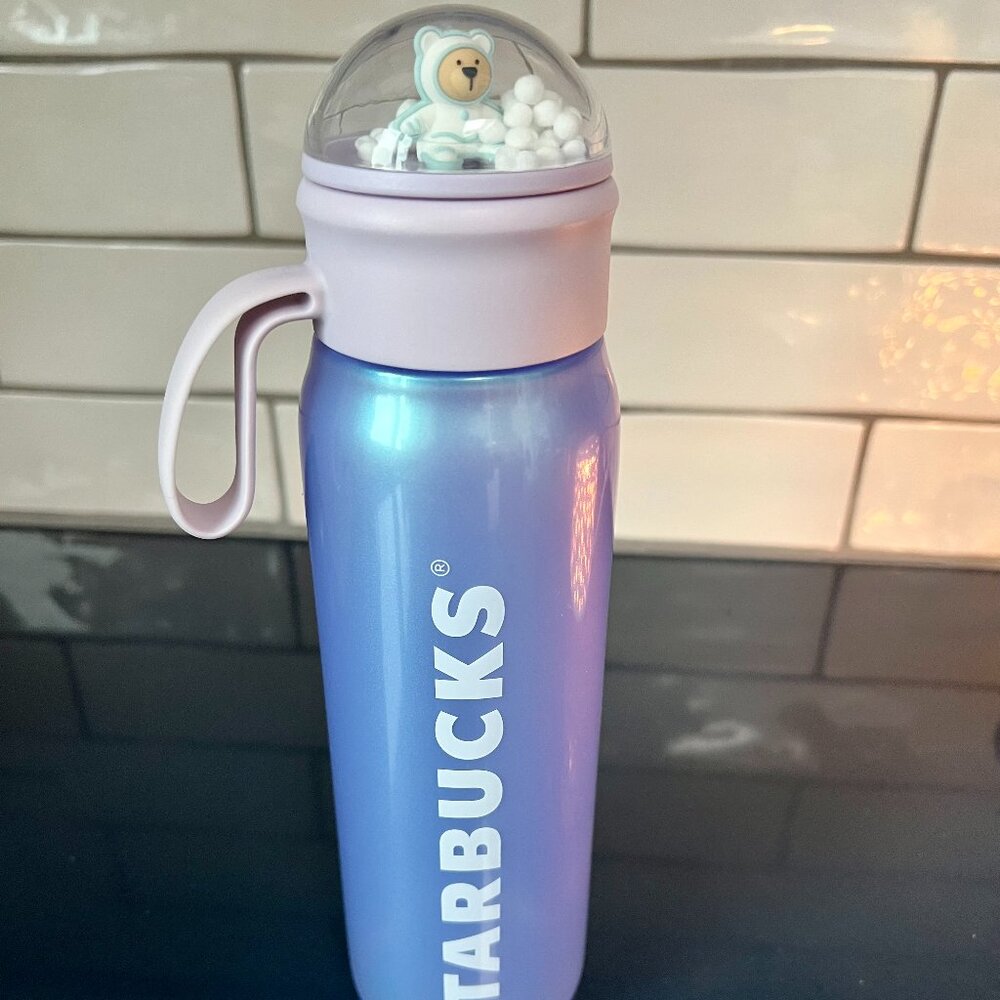 Limited Edition Starbucks 2025 Bear Snow Globe Water Bottle